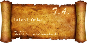 Teleki Antal névjegykártya